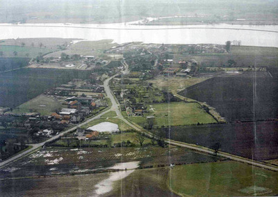 Ariel view of the 2008 floods in Aughton