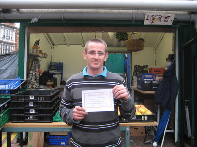 Market trader with certificate