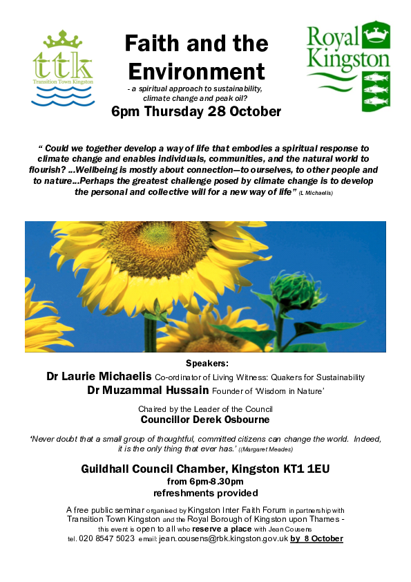 Faith and the Environment public seminar