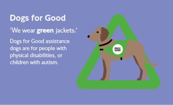 Dogs for Good assistance, for physical disabilities or children with autism