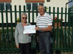 Our fundraiser 'Jean' receiving the cheque