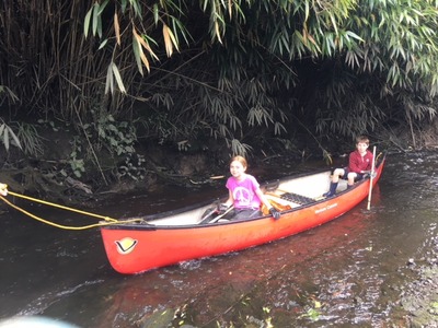 Canoe ride across a deep bit!