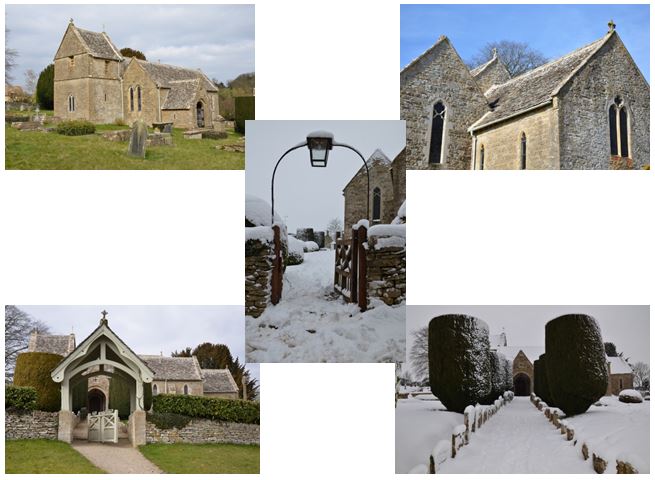 Composite Image Comprising 5 Photographs of St Peters Church Duntisbourne Abbots.JPG