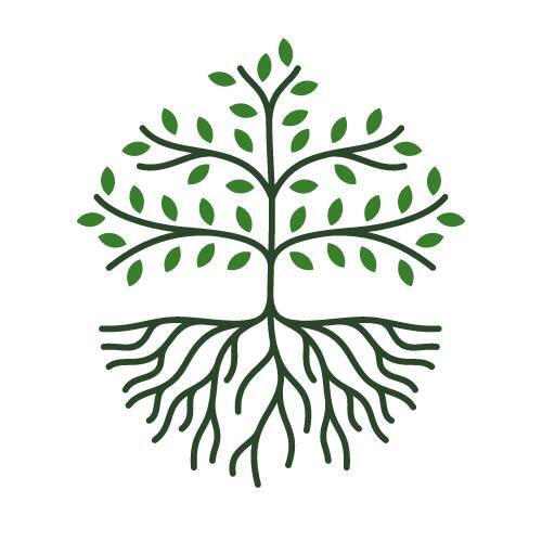 Graphic showing a green tree logo
