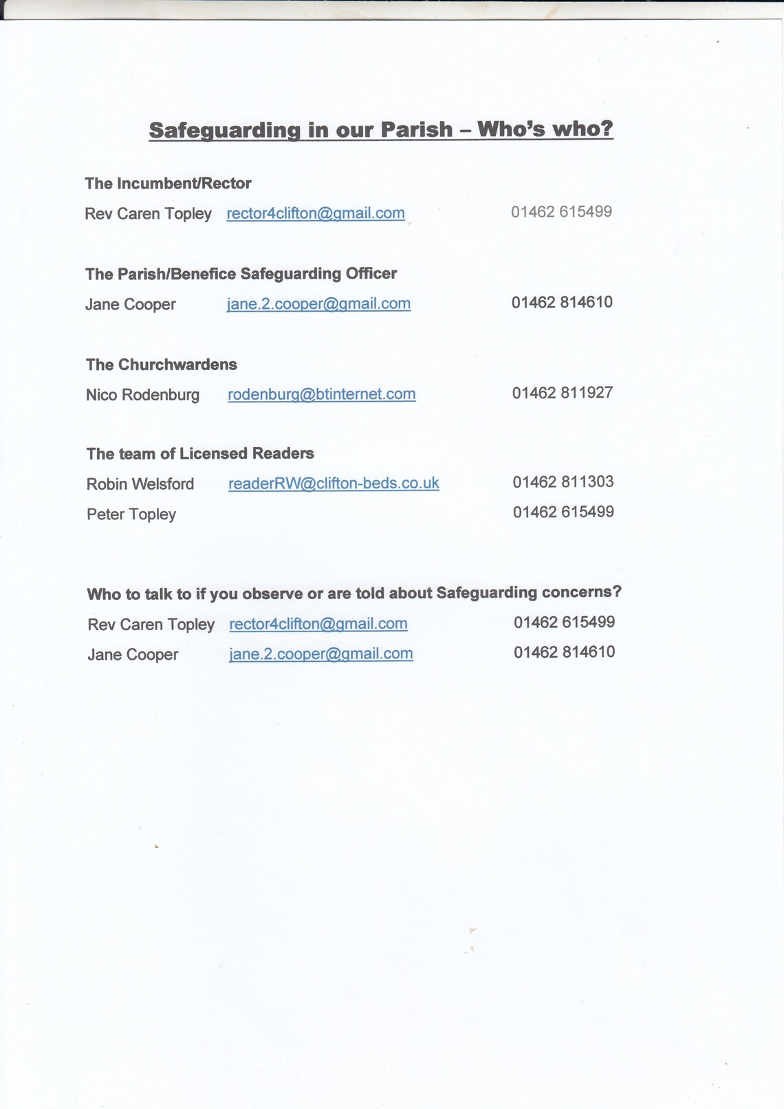 parish safeguarding who&#39;s who