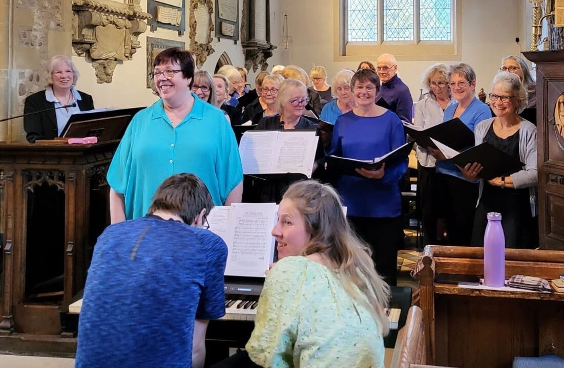 Alma Singers in blue at All Saints Renhold