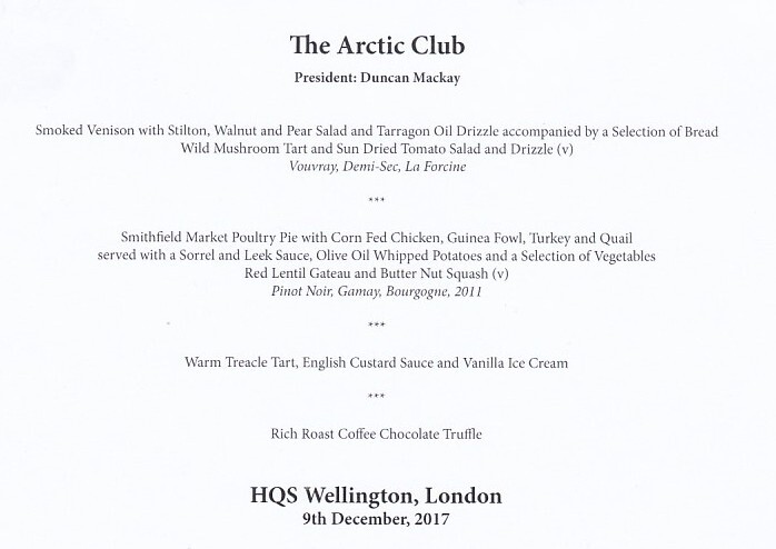 Arctic Club Menu 2017