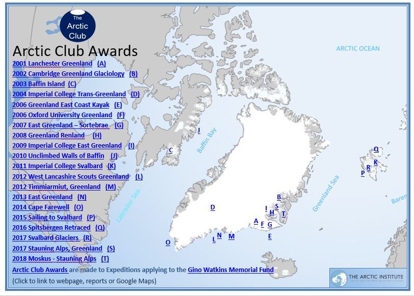 Arctic Club Award Map Image