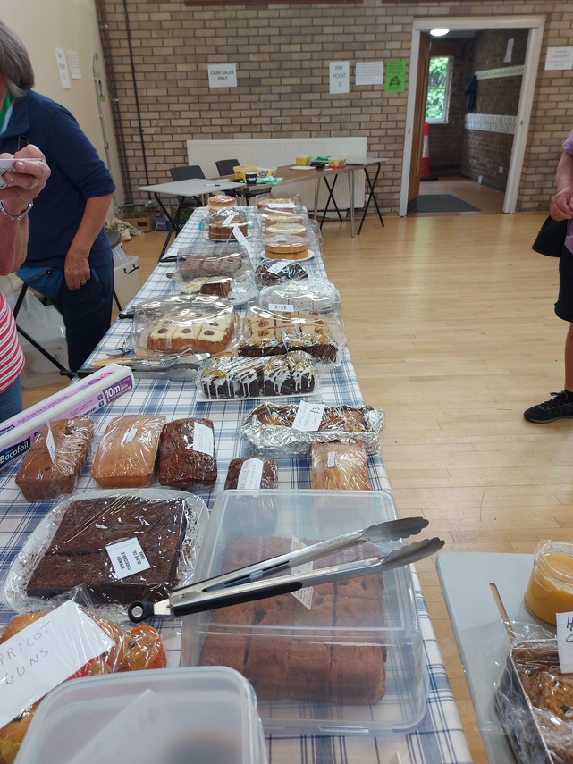 cake stall getting ready