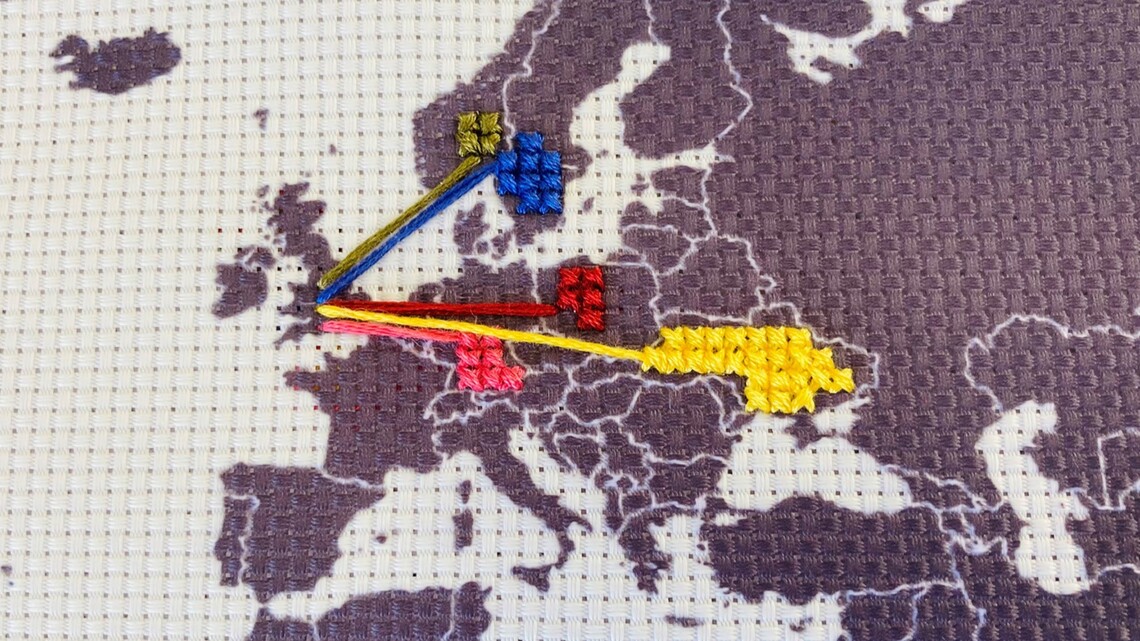 Cross stitch map