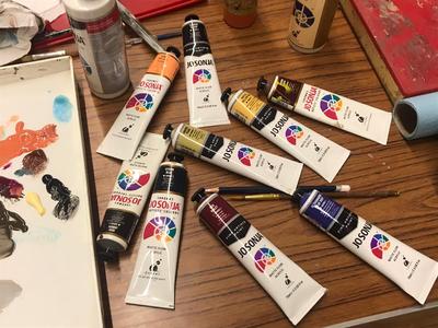 February – Edwin demonstrated how to master the art of skies in acrylics