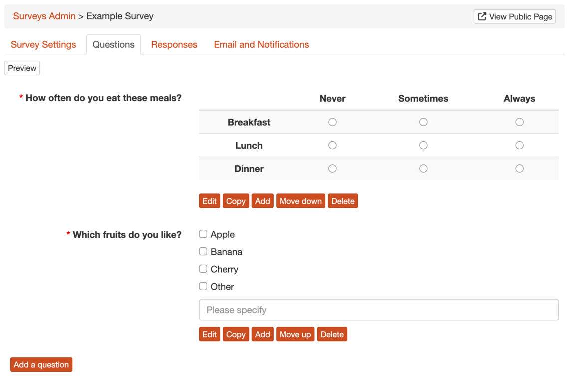 Survey Admin