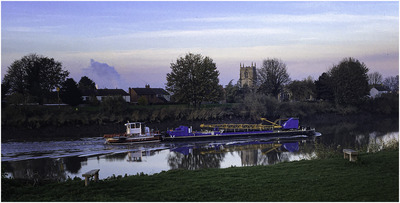 22 Barge Disturbs the Winter Trent's Peaceful Reflections