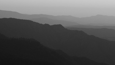 Autumn mist over the hills