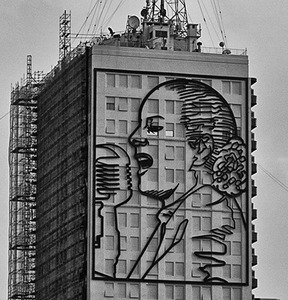 Portrait of Evita, on building Buenos Aires