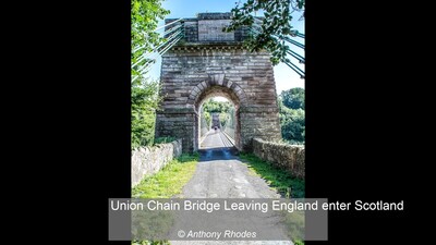 Union Chain Bridge Leaving England enter Scotland