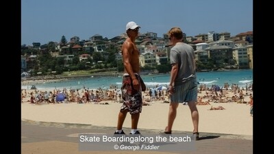 Skate Boardingalong the beach