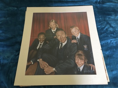 A portrait of Mr Perks and students 2002 