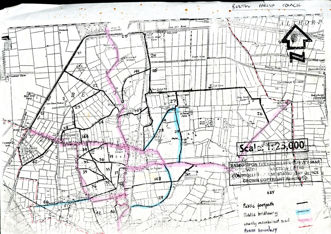 MAP OF BELTON PUBLIC FOOTPATHS