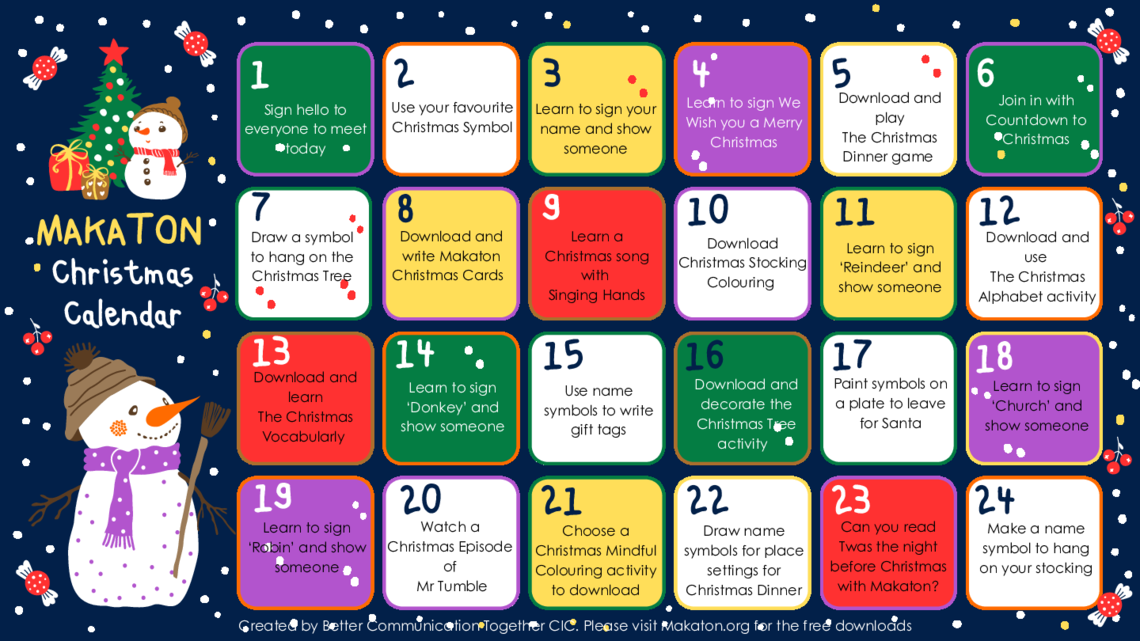 Makaton Christmas Calendar 