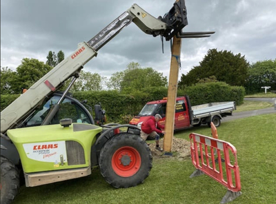 Installation of the beacon. 