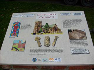 Storyboard outside St Thomas' church