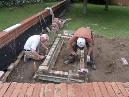 work in progress on the flower beds