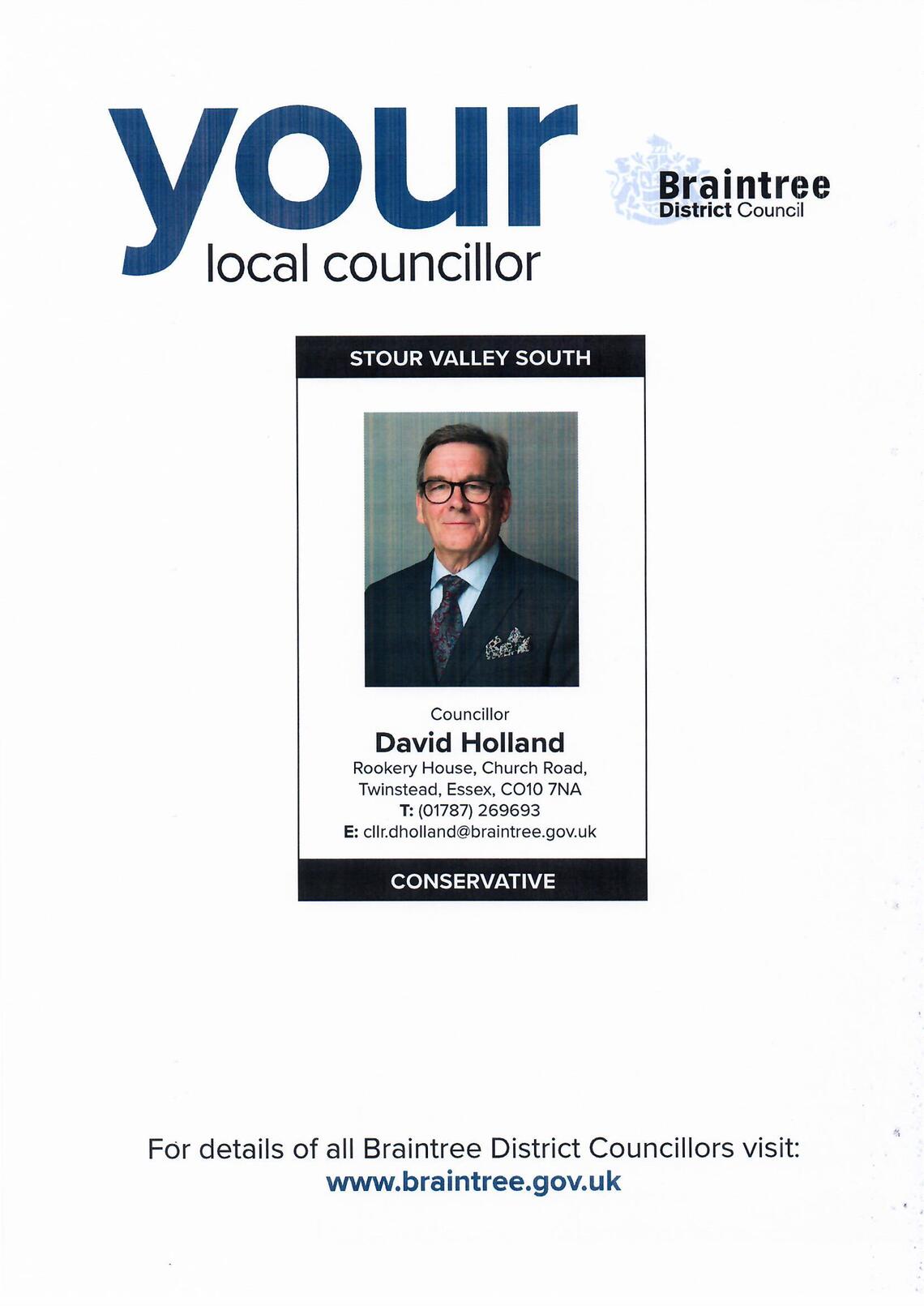 Braintree District Councillor contact details