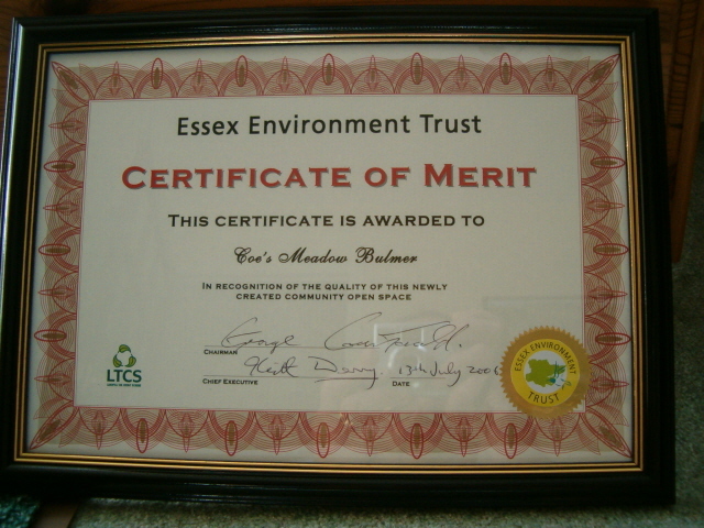Coe's Meadow wins an award in 2006