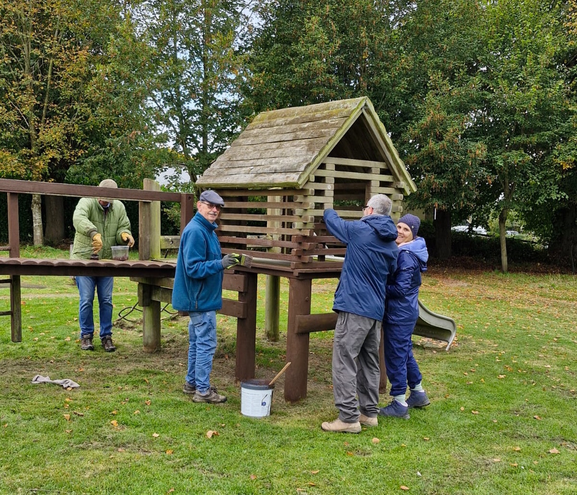 Play equipment gets a new coat of paint