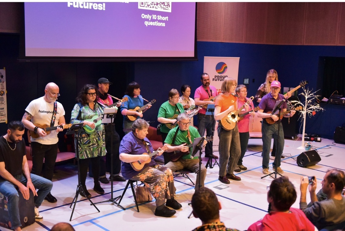 Ukelele Band performing on stage