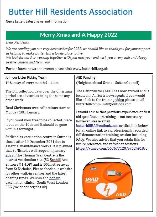 December 2021 Newsletter