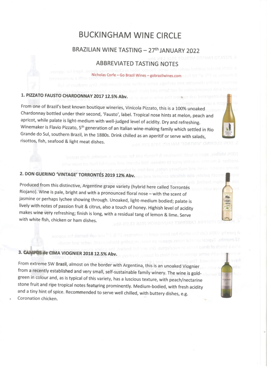 GoBrasilTasting Notes 1