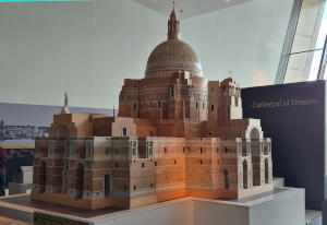 A wooden model of a very large religious building