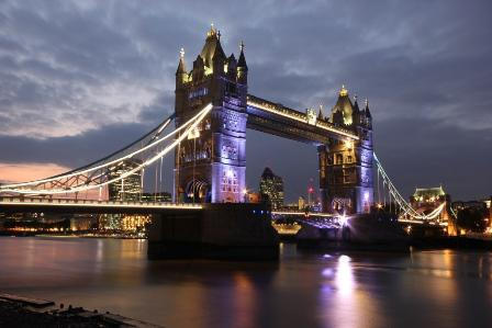 Tower Bridge lit up