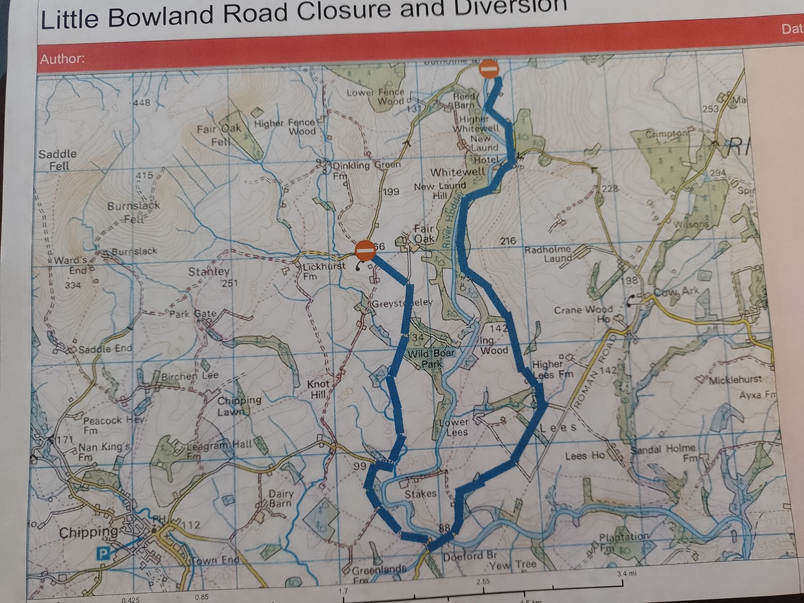 Little Bowland Diversion Map