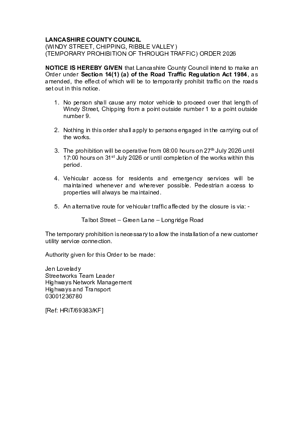 Road Closure