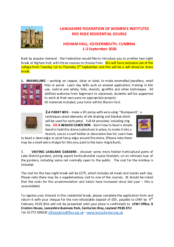 Red Rose Residential Course