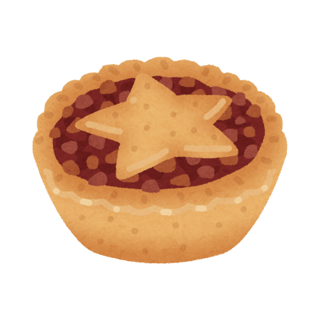 Illustration of two mince pies overlapping