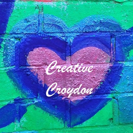 Creative Croydon written over colourful painted heart 
