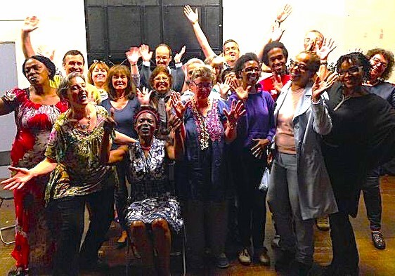 diverse group of happy singers