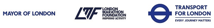 wcgl Mayor of London, TFL, London marathon. Navy text on white