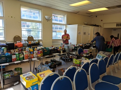 Food parcel preparation area