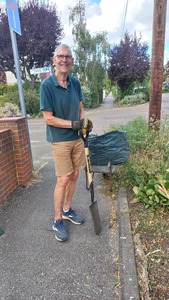 Chris can often be seen in the Home Zone with his gardening tools