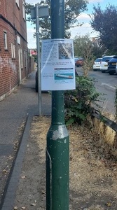 Sign at the end of Cavendish Road - re smoking butts 