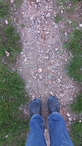 The Open Space - shown with feet to demonstrate how the path is diminishing