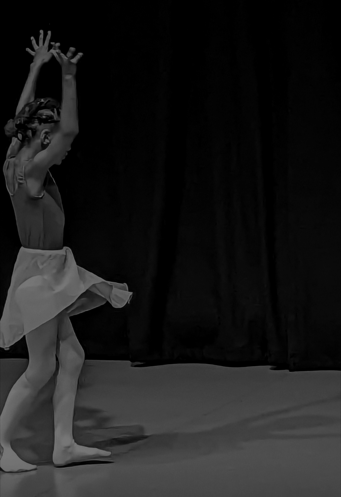 Girl dancing in black and white
