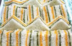 Tri colour chutney sandwiches