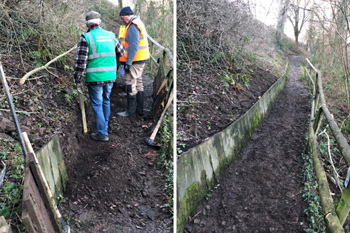 Volunteers woring to repair shutting