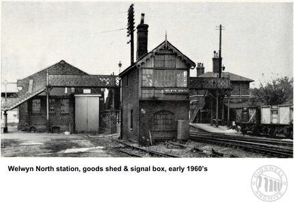 Signal box & goods shed, early 1960s